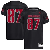 Youth adidas #87 Black NC State Wolfpack Honor & Support Strategy Football Jersey