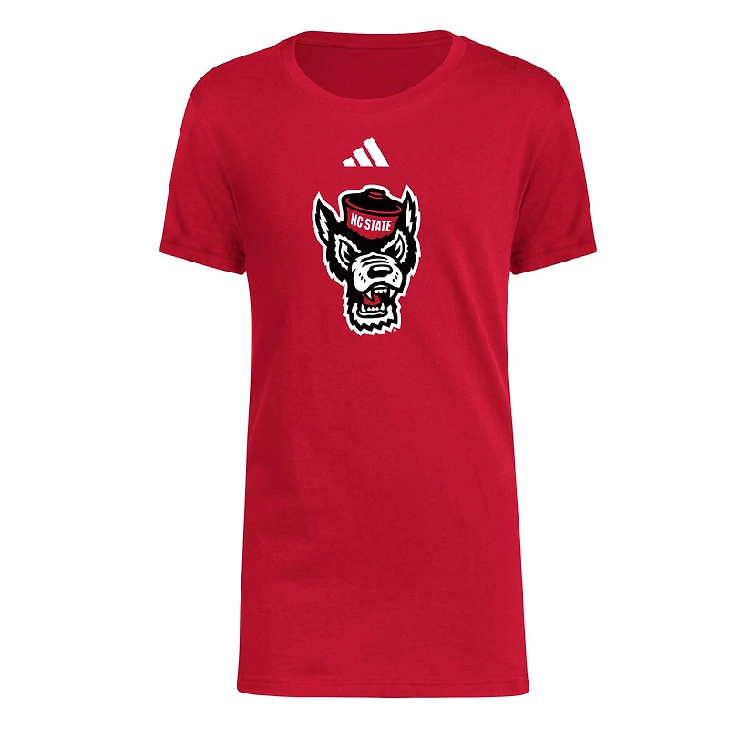 T-shirt rouge pour jeune adidas NC State Wolfpack 2023 Sideline Locker Room Logo Fresh