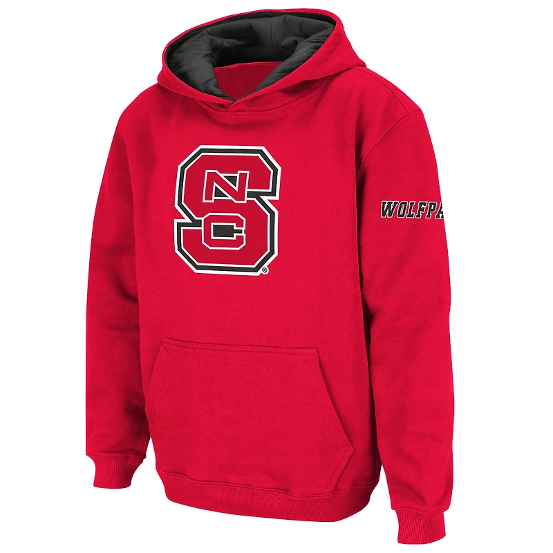 Sweat à capuche rouge avec grand logo NC State Wolfpack pour jeunes Stadium Athletic