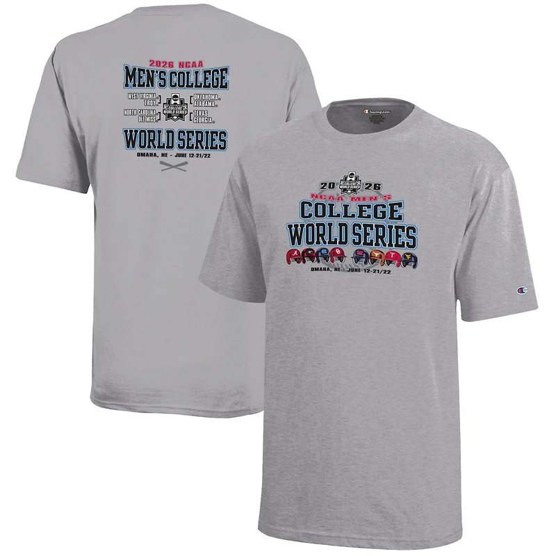 Youth Champion  Gray NCAA Merchandise 2026 Baseball Men's College World Series Champions Bracket T-Shirt