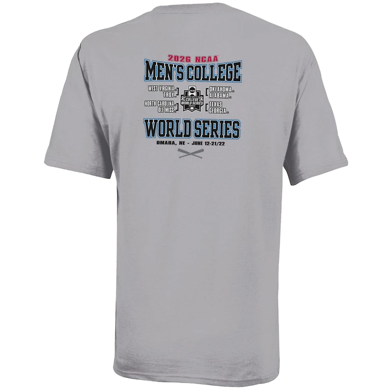 T-shirt Youth Champion Gray NCAA Merchandise 2026 Baseball Men's College World Series Champions Bracket
