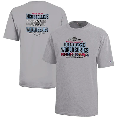T-shirt Youth Champion Gray NCAA Merchandise 2026 Baseball Men's College World Series Champions Bracket