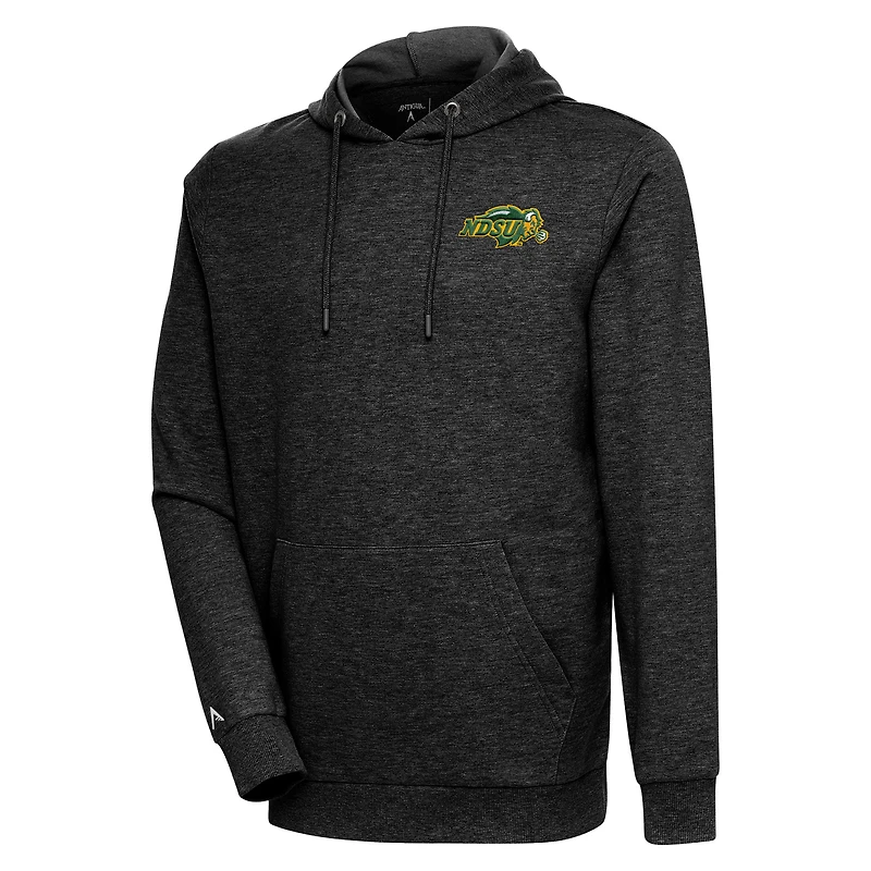 Sweat à capuche Antigua Heather Black NDSU Bison Action pour homme