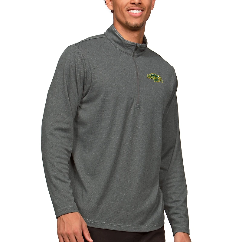 Pull zippé 1/4 NDSU Bison Epic pour homme, couleur charbon chiné Antigua