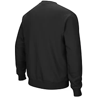 Men's Colosseum Black NDSU Bison Arch & Logo Tackle Twill Pullover Sweatshirt