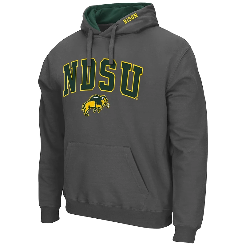 Chandail à capuchon Colosseum Charcoal NDSU Bison Arch et logo pour hommes