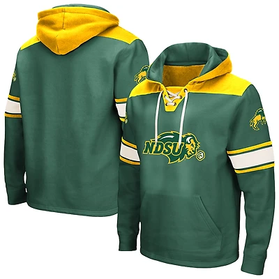 Men's Colosseum Green NDSU Bison 2.0 Lace-Up Hoodie