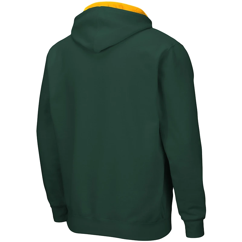 Sweat à capuche zippé NDSU Bison Arch & Logo 3.0 pour homme vert Colosseum