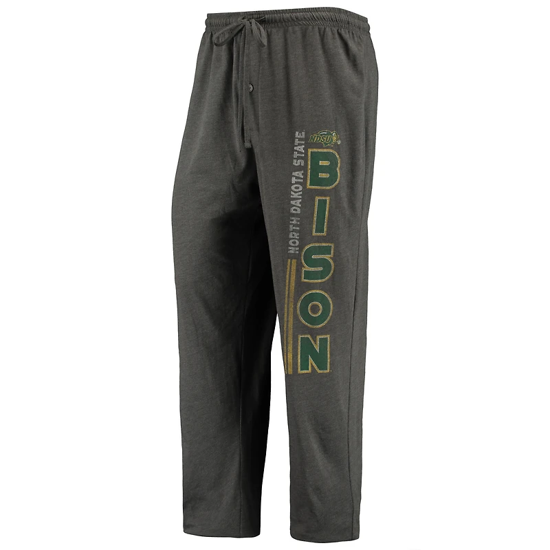 Ensemble de nuit pour homme Concepts Sport Heathered Anthracite/Vert NDSU Bison Meter Top et pantalon