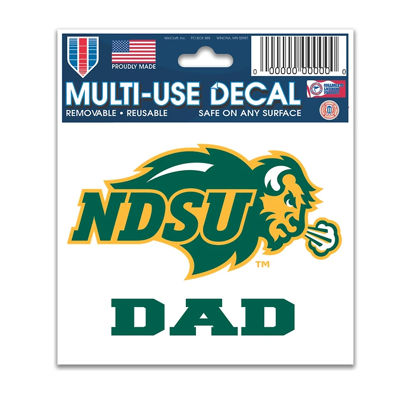 WinCraft NDSU Bison 3 "x 4" Dad Multi-Use Decal