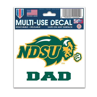 WinCraft NDSU Bison 3 "x 4" Dad Multi-Use Decal