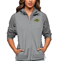 Women's Antigua Heather Gray NDSU Bison Course Full-Zip Vest