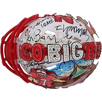 Casque Riddell Speed ​​Mini autographié par Eric Crouch des Nebraska Huskers avec inscription « 2001 Heisman » - Illustration de Charles Fazzino - XP14013019