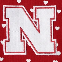 Girls Newborn & Infant Scarlet Nebraska Huskers Hearts Bodysuit and Headband Set