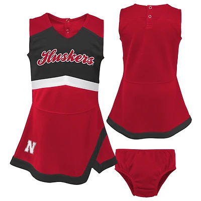 Ensemble deux pièces pour filles d'âge préscolaire Scarlet Nebraska Huskers Cheer Captain, robe pull et bloomer