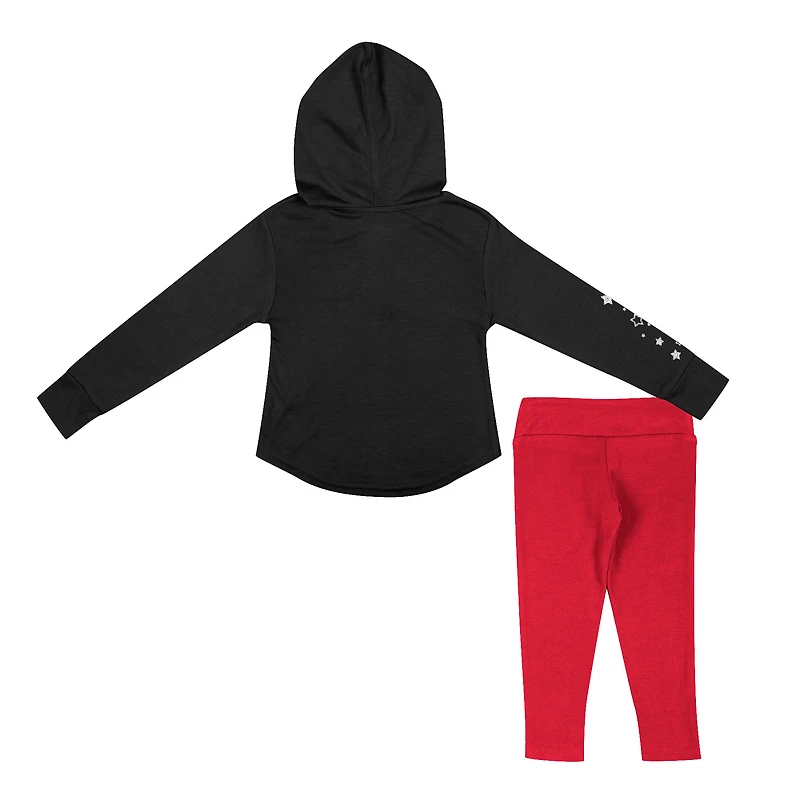 Filles Toddler Colosseum Black/Scarlet Nebraska Huskers Most Delightful Way Long Sleeve Hoodie T-Shirt & Leggings Set