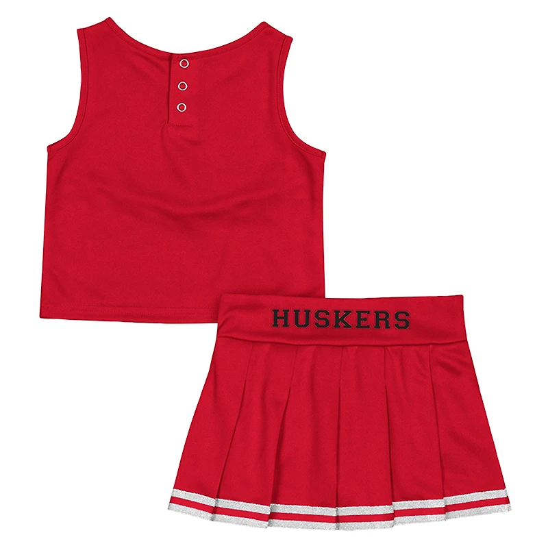 Ensemble haut et jupe de cheerleading pour filles Colosseum Scarlet Nebraska Huskers Time For Recess
