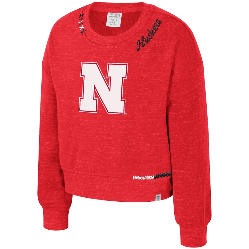 Girls Youth Colosseum  Red Nebraska Huskers Just a Minute Sweatshirt