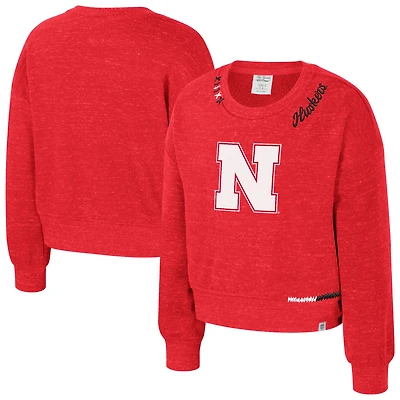 Girls Youth Colosseum  Red Nebraska Huskers Just a Minute Sweatshirt
