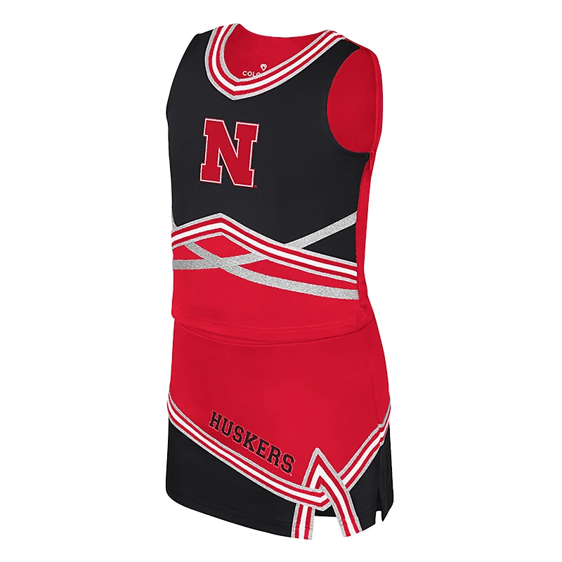 Ensemble deux pièces pour jeunes filles du Colosseum Scarlet Nebraska Huskers Lollipop Park Cheer