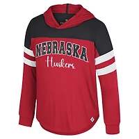 Girls Youth Colosseum Scarlet Nebraska Huskers Reflection Hoodie Long Sleeve T-Shirt
