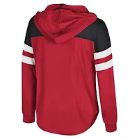 T-shirt à capuche et manches longues pour jeunes filles du Colisée Scarlet Nebraska Huskers Reflection