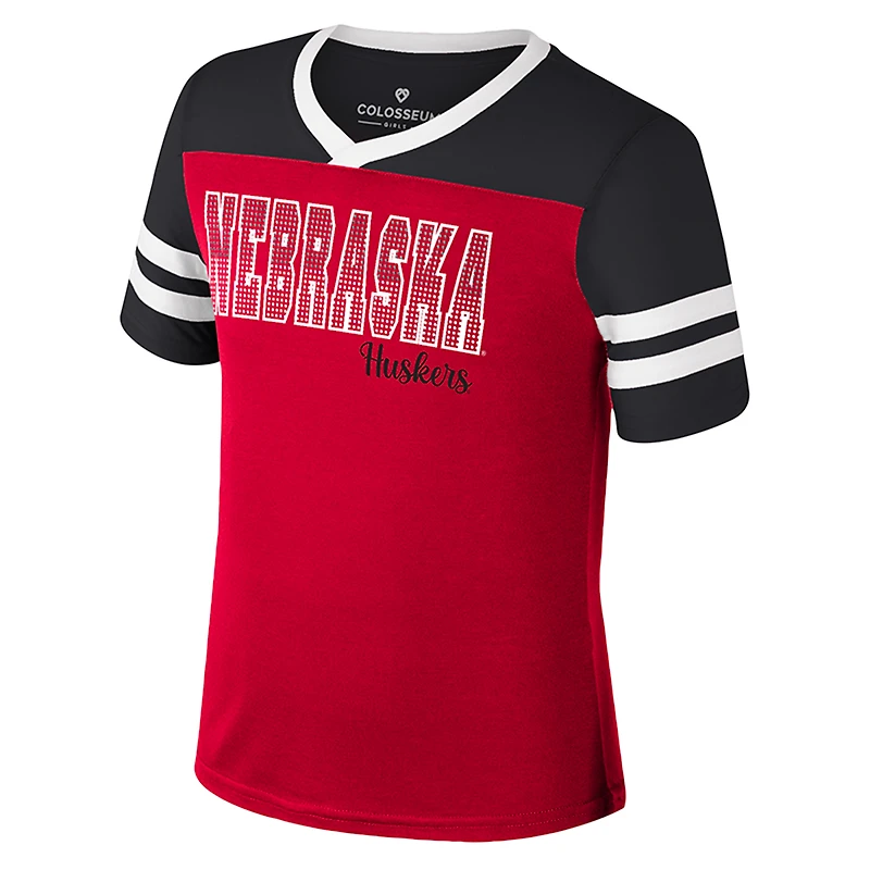 Girls Youth Colosseum Scarlet Nebraska Huskers Space Opera T-Shirt