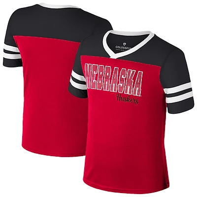 Girls Youth Colosseum Scarlet Nebraska Huskers Space Opera T-Shirt