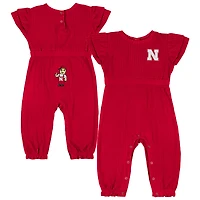 Infant Colosseum Scarlet Nebraska Huskers Beautopia Waffle Knit Romper