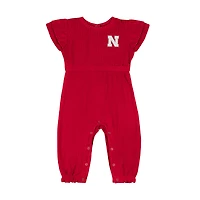 Infant Colosseum Scarlet Nebraska Huskers Beautopia Waffle Knit Romper