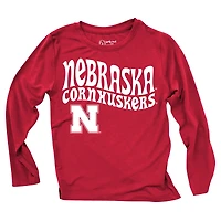 Ensemble haut à manches longues et leggings rayés tri-blend pour bébé Wes & Willy Nebraska Huskers
