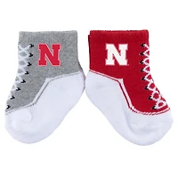 Lot de deux paires de chaussettes pour bébé ZooZatz Nebraska Huskers