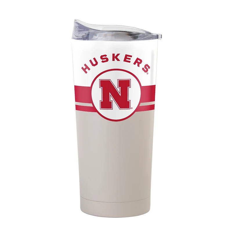 Gobelet isotherme Logo Brands Nebraska Huskers 20 oz Horizon à revêtement en poudre