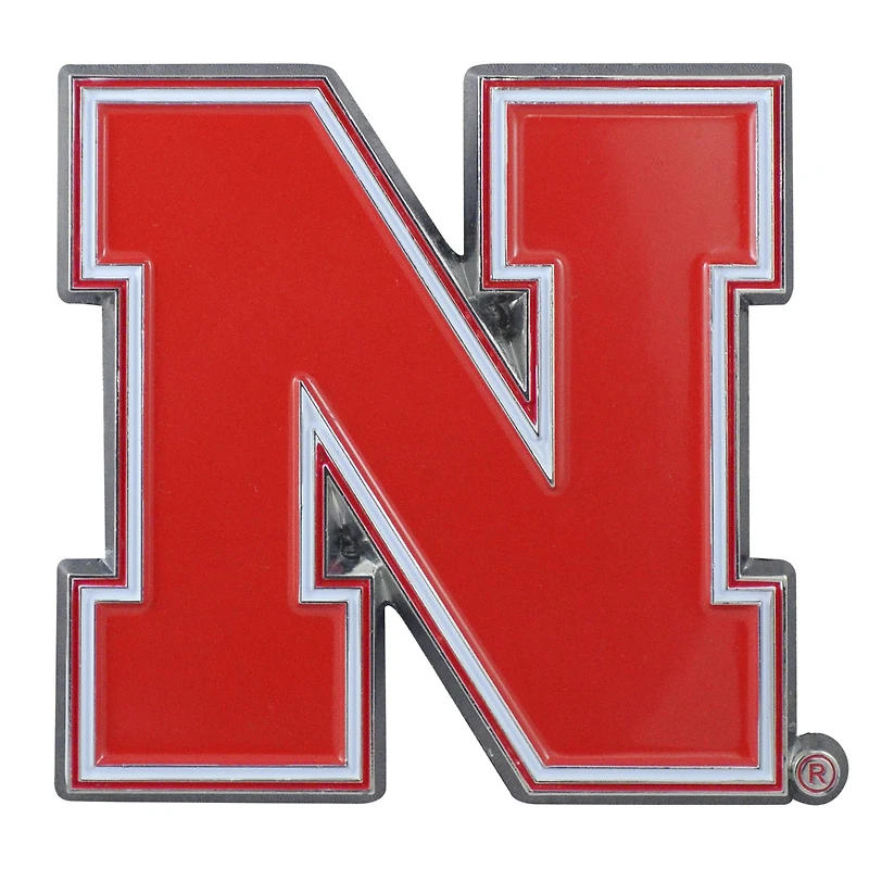 Logo Brands Nebraska Huskers Emblème de voiture en relief couleur