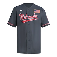 Maillot de baseball réplique gris adidas Nebraska Huskers pour homme