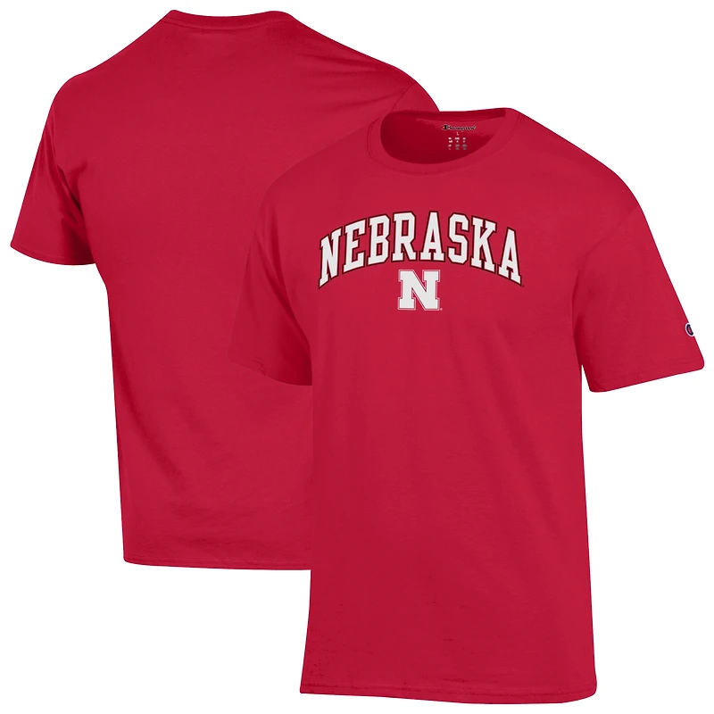 T-shirt à logo Arch Over des Nebraska Huskers pour hommes, Champion Scarlet