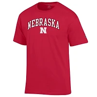 Men's Champion  Scarlet Nebraska Huskers Arch Over Logo T-Shirt