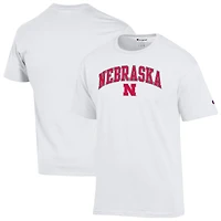 T-shirt blanc avec logo arqué des Nebraska Huskers pour homme