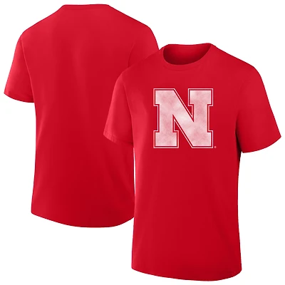 Men's Fanatics  Scarlet Nebraska Huskers Big & Tall Distressed Vintage Logo T-Shirt