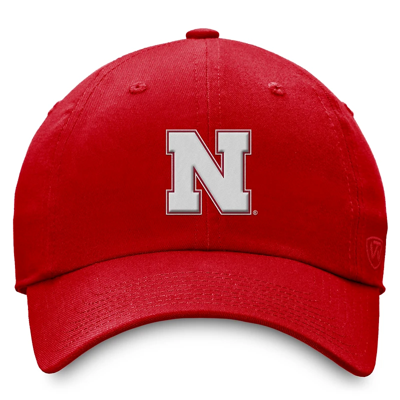 Men's Top of the World Scarlet Nebraska Huskers Staple Adjustable Hat