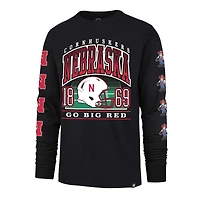 Men's '47  Black Nebraska Huskers Go Big Long Sleeve T-Shirt