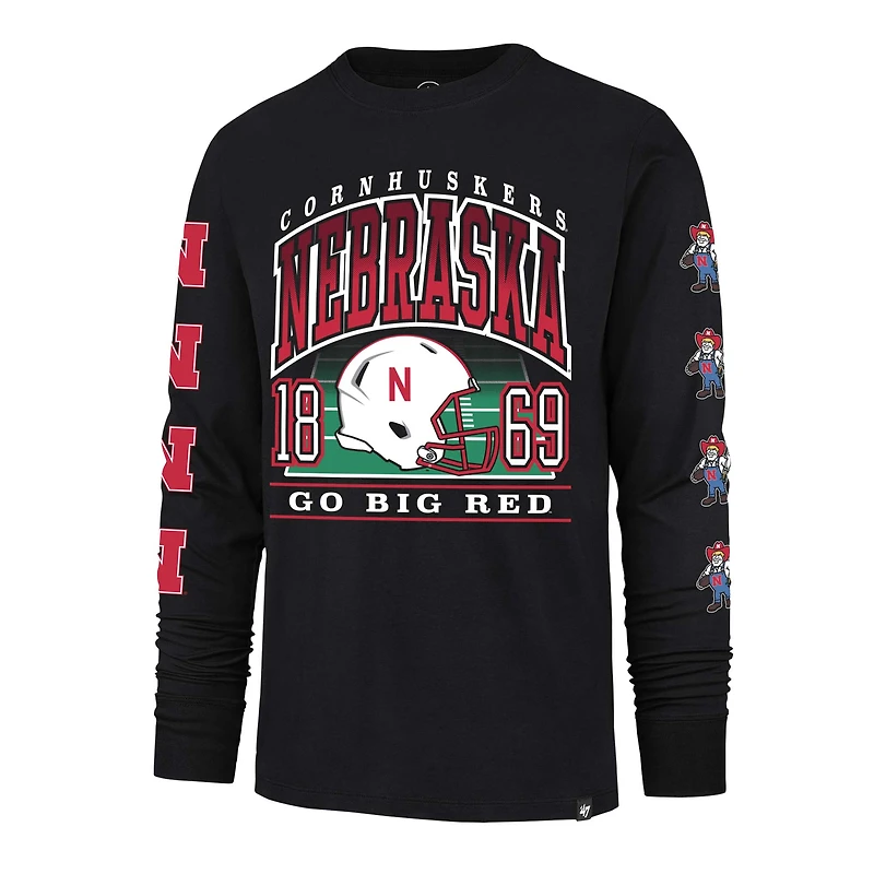 T-shirt à manches longues noir « 47 Nebraska Huskers Go Big » pour homme