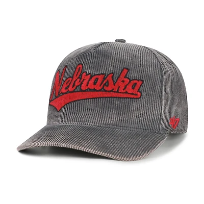 Casquette réglable en velours côtelé gris '47 Nebraska Huskers Reclaim Snow Wash pour homme