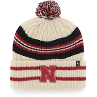 Bonnet en tricot à revers avec pompons '47 Natural Nebraska Huskers pour hommes