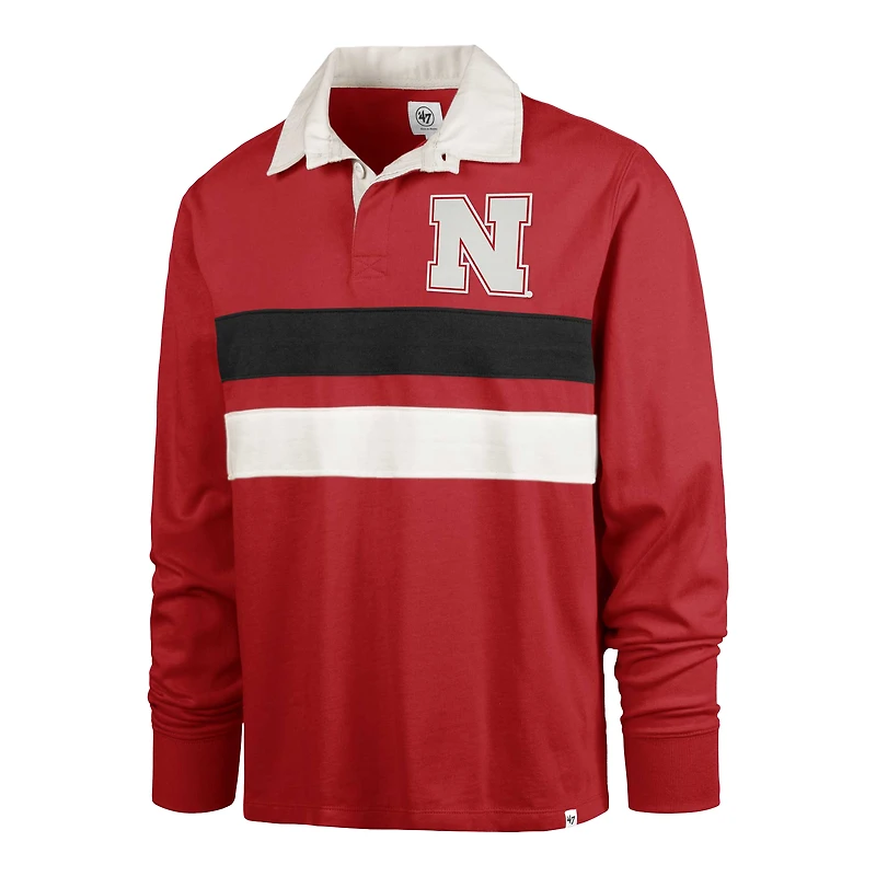 Polo de rugby à manches longues '47 Scarlet Nebraska Huskers Clubhouse Knox Thames pour hommes