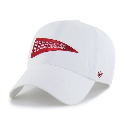 Men's '47 White Nebraska Huskers Vault Clean Up Adjustable Hat