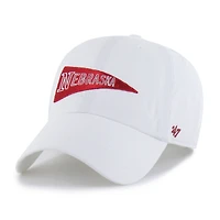 Men's '47  White Nebraska Huskers Vault Clean Up Adjustable Hat