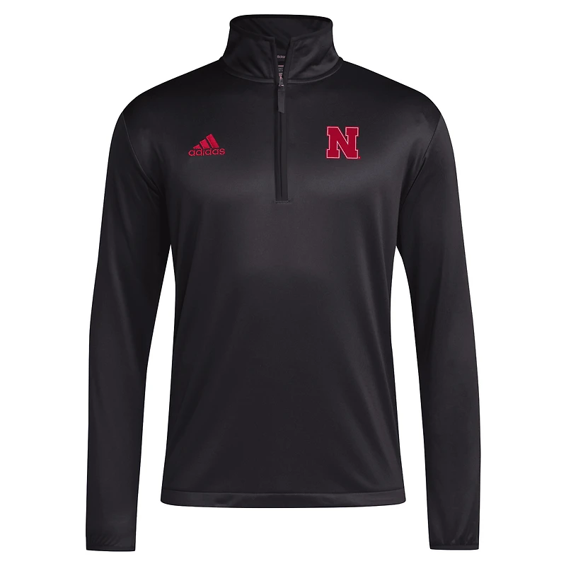 Men's adidas Scarlet Nebraska Huskers 2024 Coaches Sideline Quarter-Zip Top