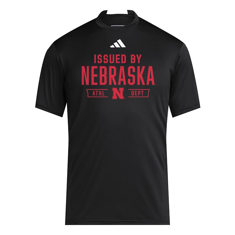 Men's adidas Black Nebraska Huskers 2025 Training Performance Team T-Shirt