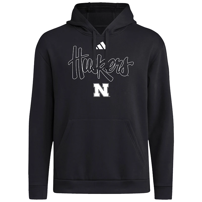 Men's adidas  Black Nebraska Huskers Alternate Hoodie